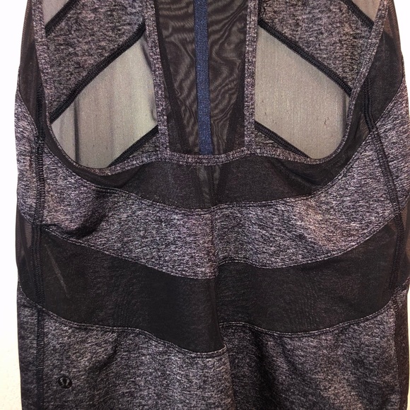 Lululemon Rare Gray and Black Mesh Tank - 6 - Picture 6 of 7